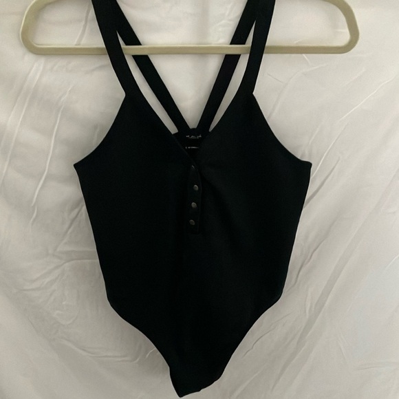 Urban Outfitters- out from Under~ black with front snaps- Bodysuit- size L - Picture 1 of 10